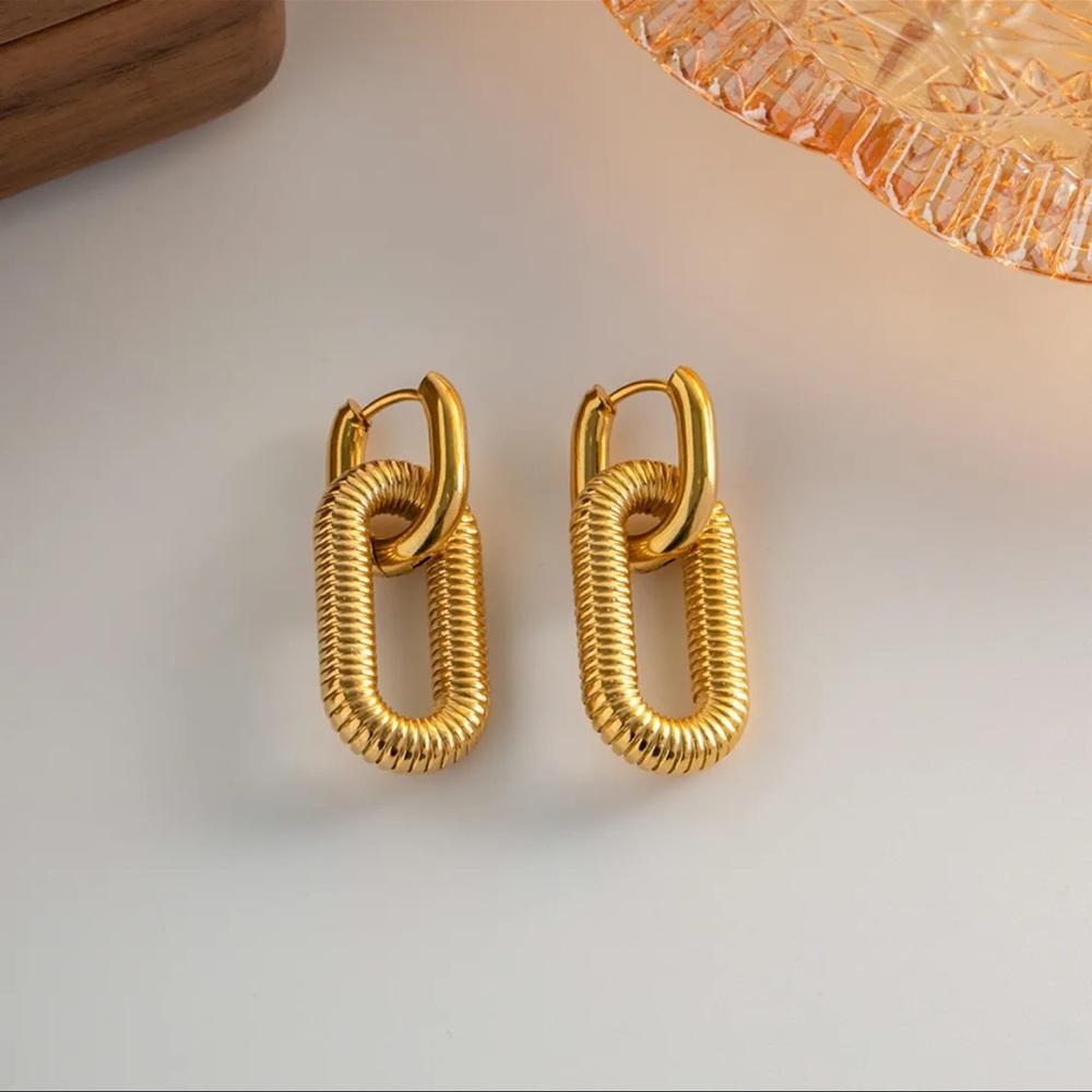 Gold plated drop earrings